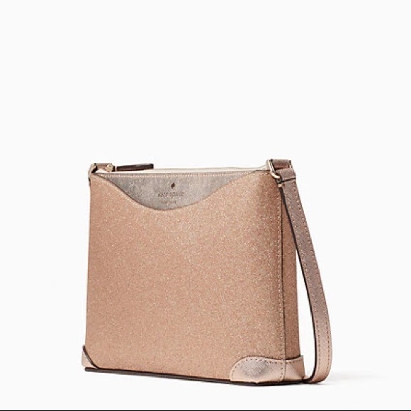 kate spade Bags Kate Spade Shimmy Glitter Fabric Crossbody Bag Rose